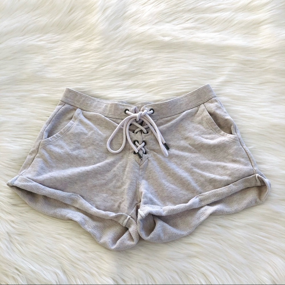 Aerie Cream Drawstring Shorts